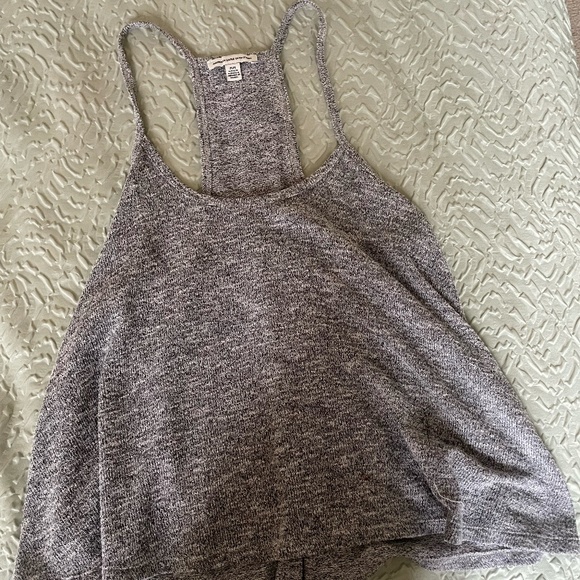 American Eagle Grey Sweater Razor Back Top Size Medium - Picture 2 of 6
